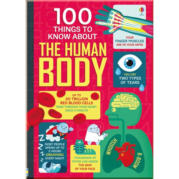 

Usborne 100 things to know about the human body. Alex Frith, Minna Lacey and more. ISBN:9781474916158