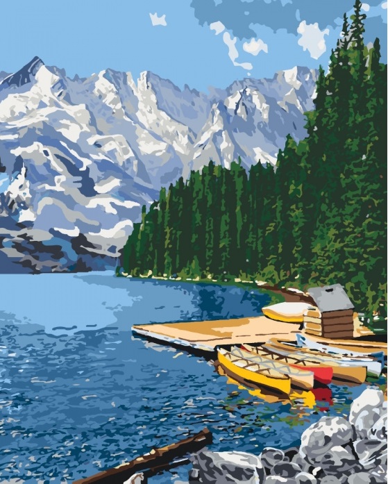 

Горное озеро. Роспись по номерам. Идейка 40x50