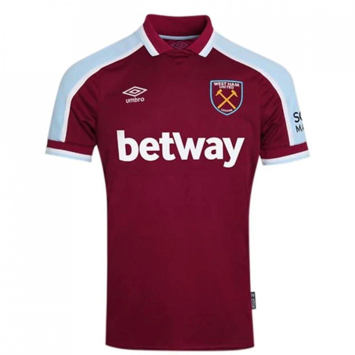 

Футболка Umbro West Ham United Home Shirt 2021 2022 Claret/Blue, XXL (52)