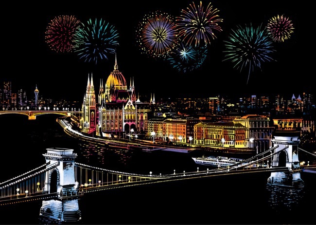 

Цветная скретч картина "Budapest" (Будапешт). Yuelu 41x29