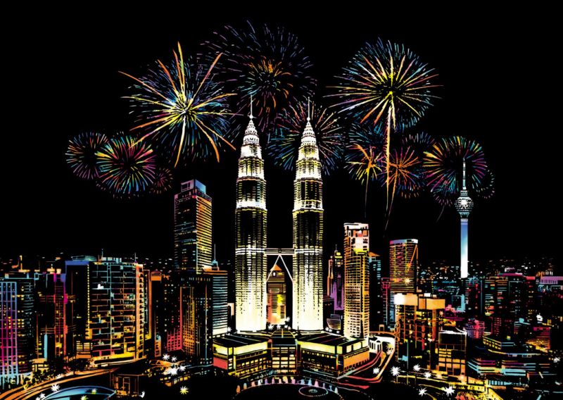 

Цветная скретч картина "Malaysia" (Малайзия). Yuelu 41x29