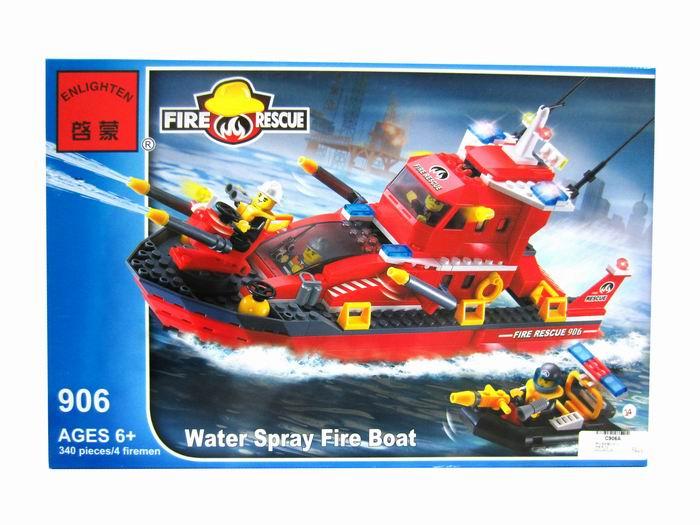 

Конструктор Enlighten Brick 906 ПОЖАРНЫЕ - Катер (340 дет.)