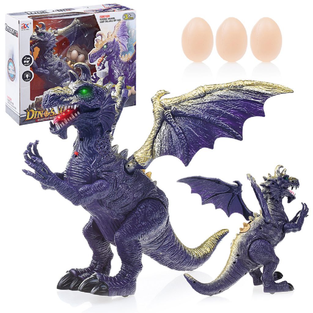 

Динозавр AO XIE TOYS свет звук ходит несет яйца (866A) фиолетовый