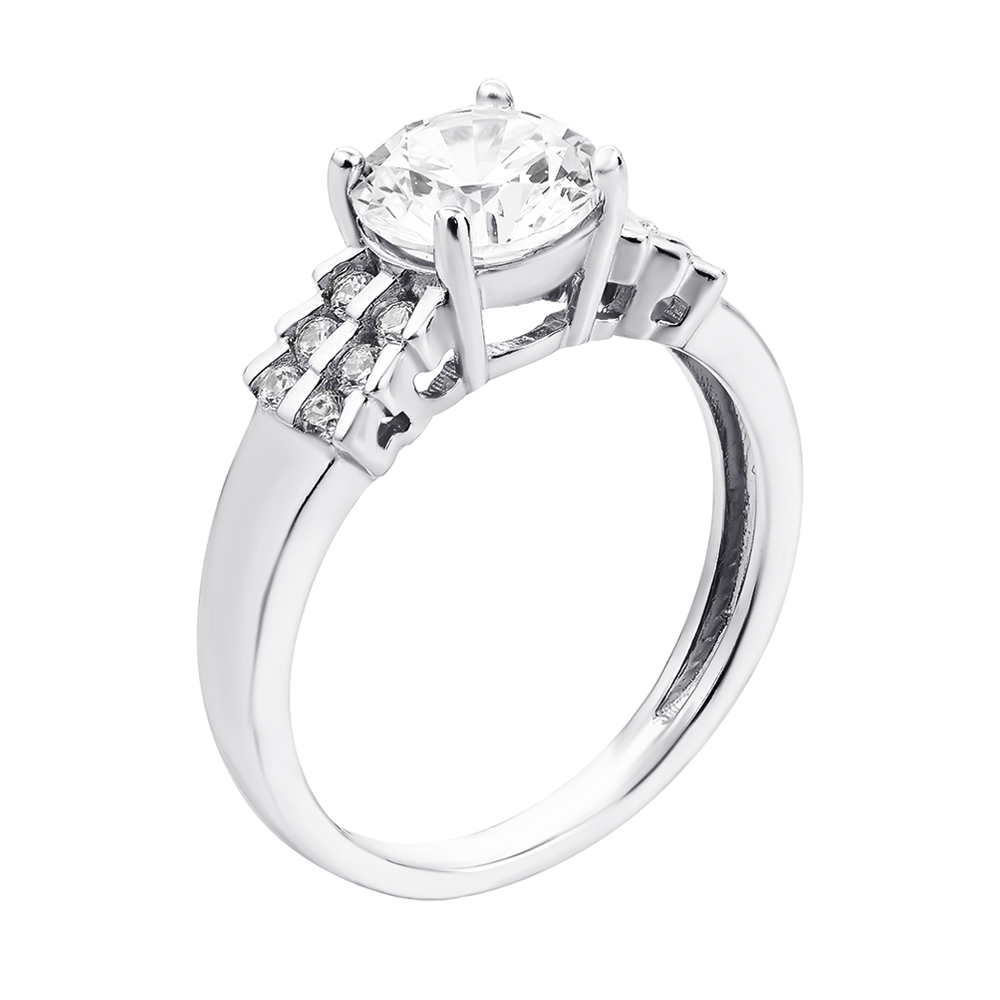 

Серебряное кольцо с фианитами 000133761 16 размера