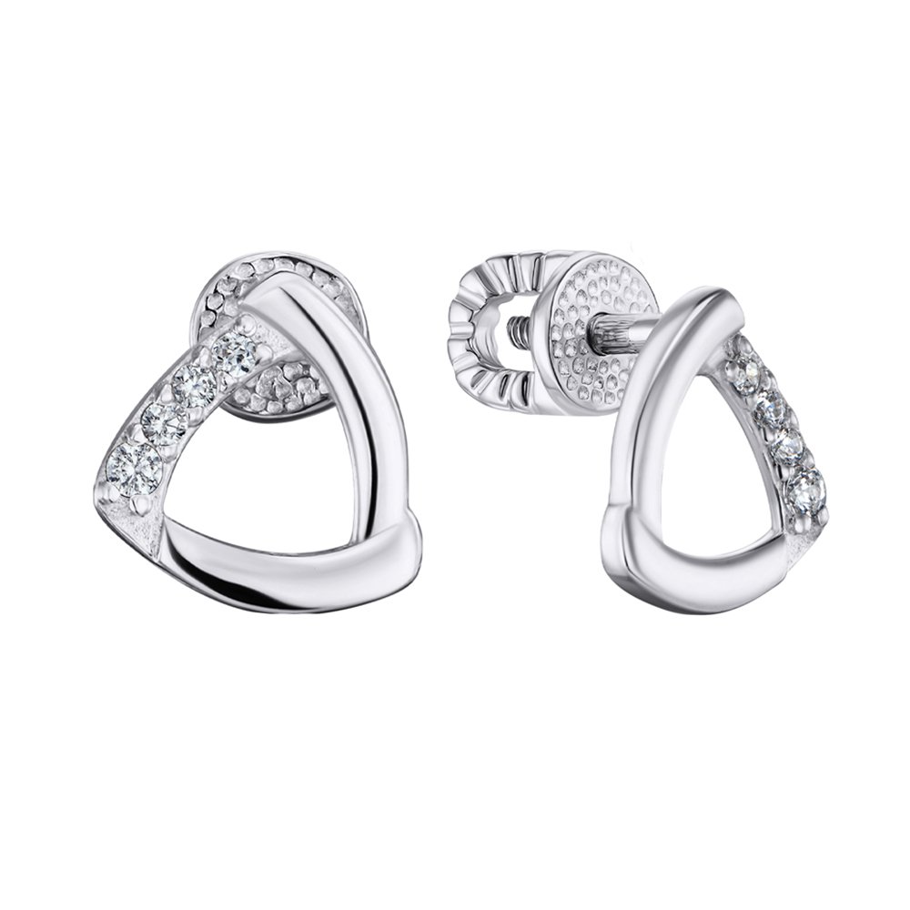 

Серьги-пуссеты из серебра с фианитами 000150891