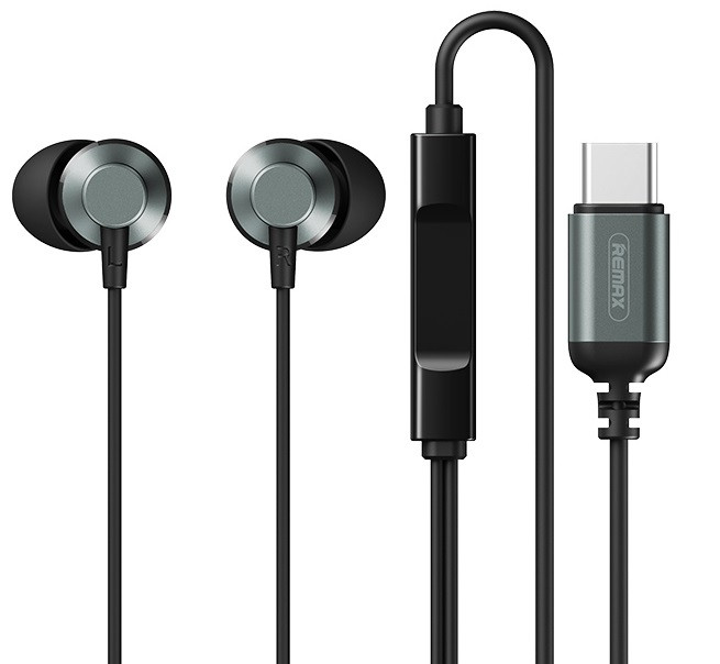 

Наушники Type-C проводные вакуумные с микрофоном гарнитура REMAX Metal Wired Earphone RM-512a Черный