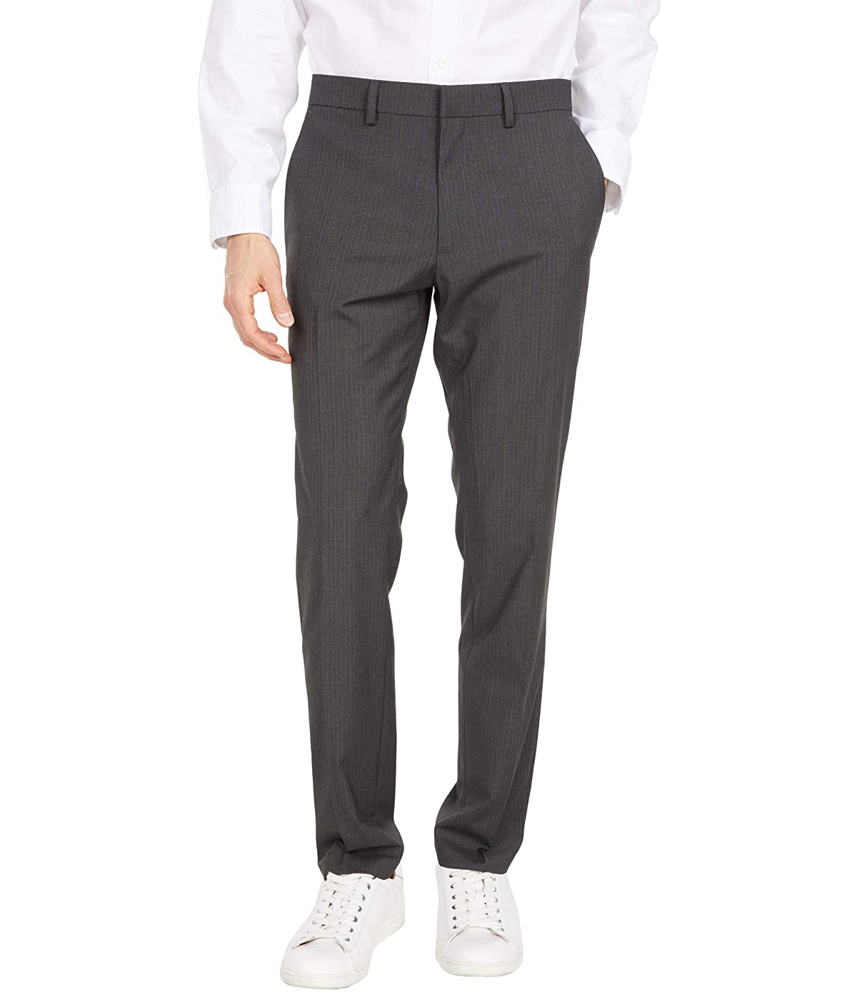 

Брюки Kenneth Cole Slim Fit Stretch Subtle Stripe Flex Waist Dress Pants Charcoal Heather, 31W 32L