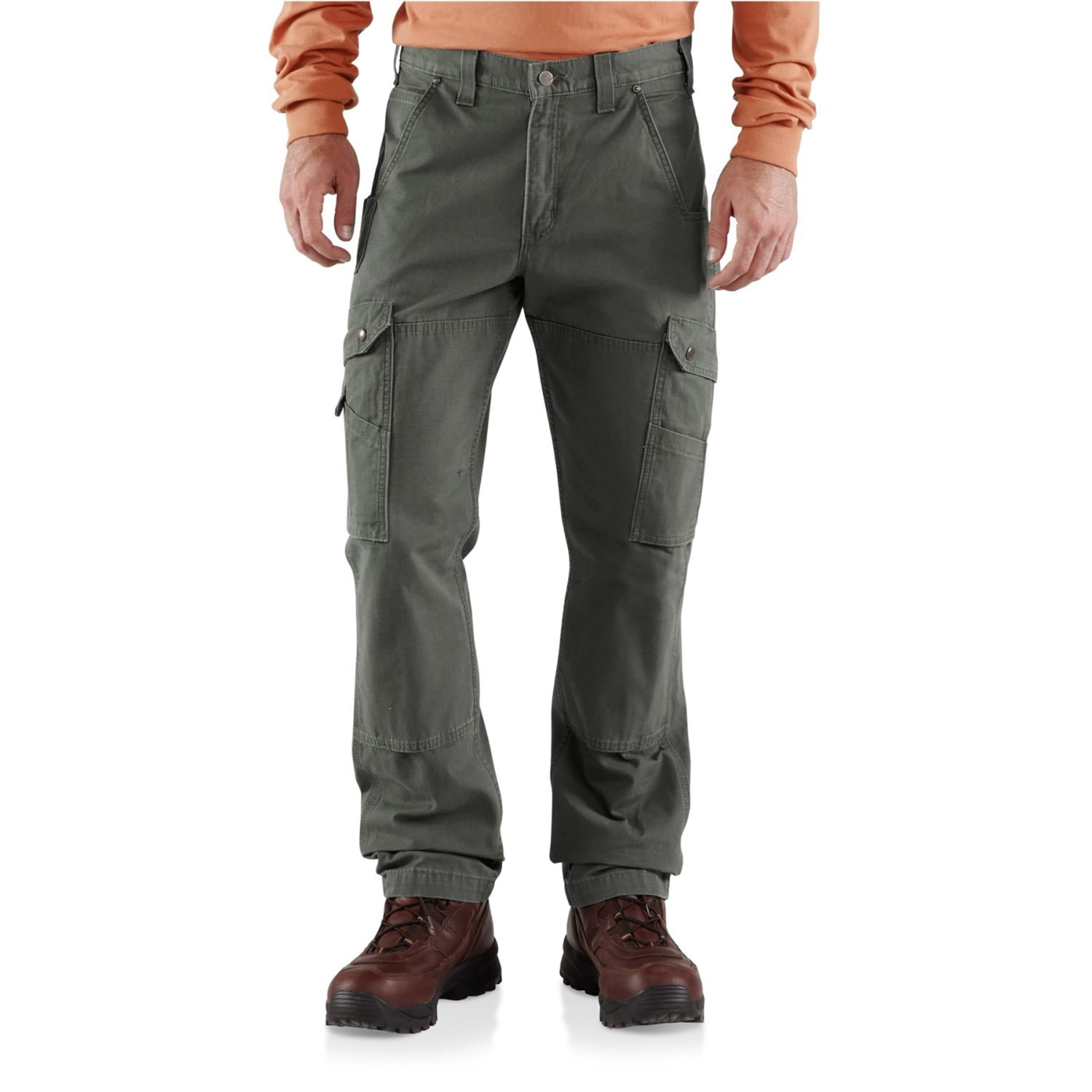 

Брюки Carhartt B342 Ripstop Double-Front Cargo Work - Relaxed Fit, Factory Seconds Moss, 40W 32L