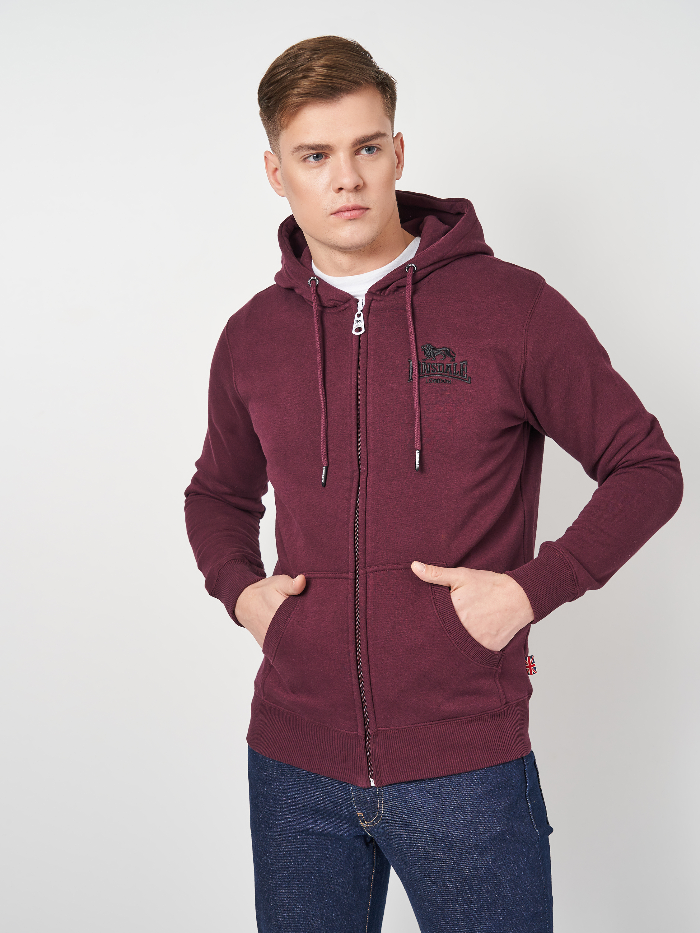 

Толстовка Lonsdale ANNALONG 117196-2030  Oxblood/Black, Толстовка Lonsdale ANNALONG 117196-2030 XL Oxblood/Black
