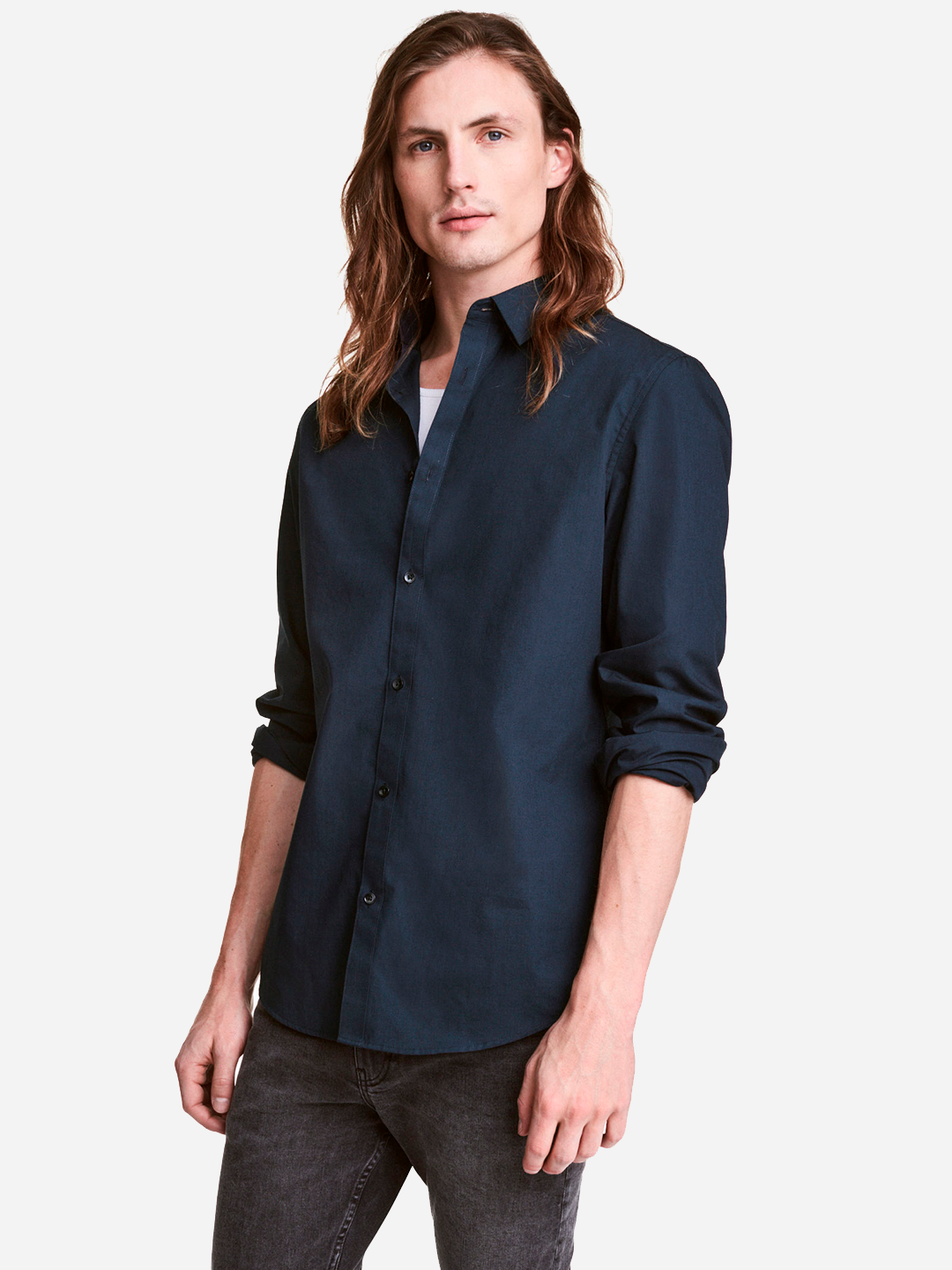 

Рубашка H&M 453305009b35  Темно-синяя, Рубашка H&M 453305009b35 S Темно-синяя