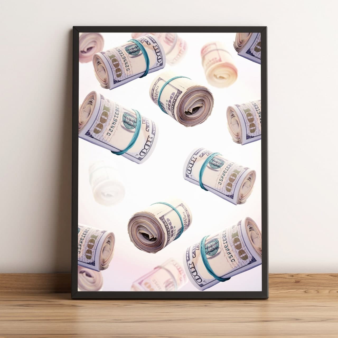 

Постер HELLO Posters Деньги Dollars White 50х70 см в рамке