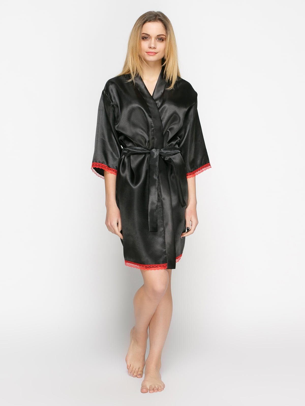 

Халат женский Angelo dolce -7 46-48 - Черный С Красным, Халат женский Angelo dolce l-7 46-48 M-L Черный С Красным