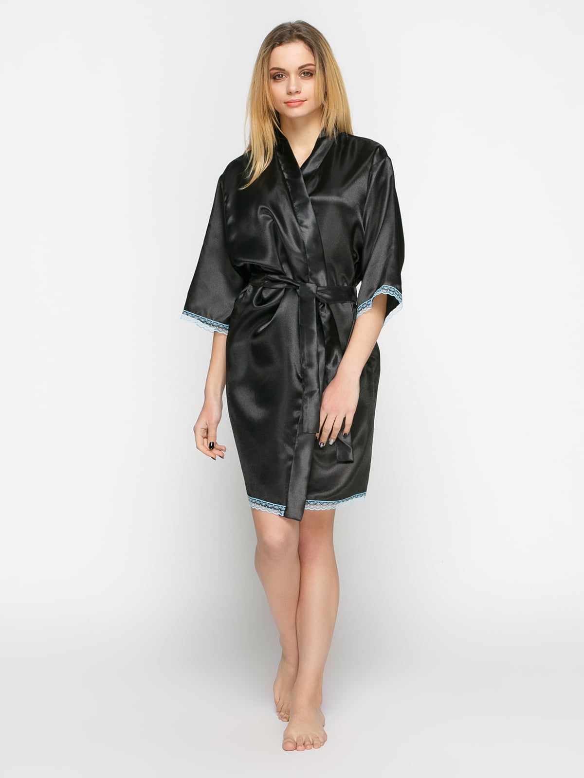 

Халат женский Angelo dolce -7 46-48 - Черный С Голубым, Халат женский Angelo dolce l-7 46-48 M-L Черный С Голубым