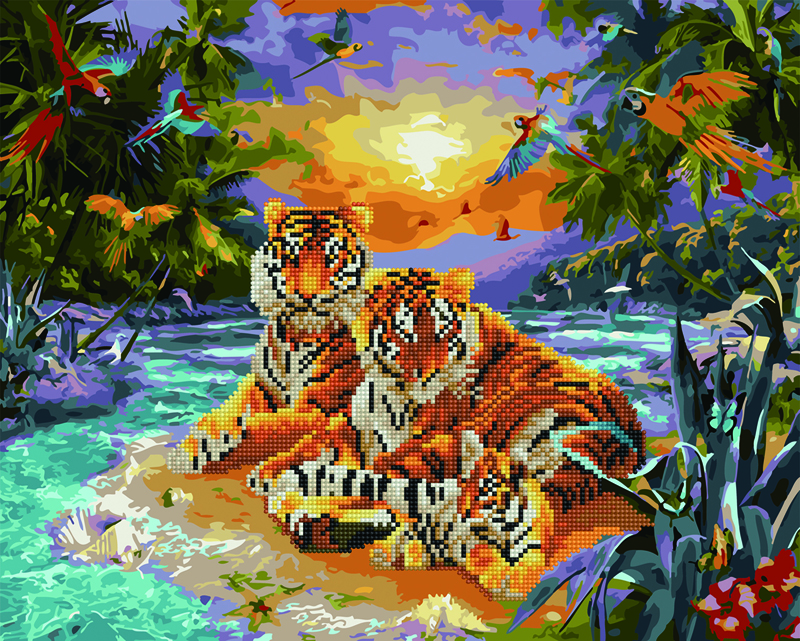 

Картина по номерам Rainbow Art Семья тигров, 40 х 50 см (BGZS1094)