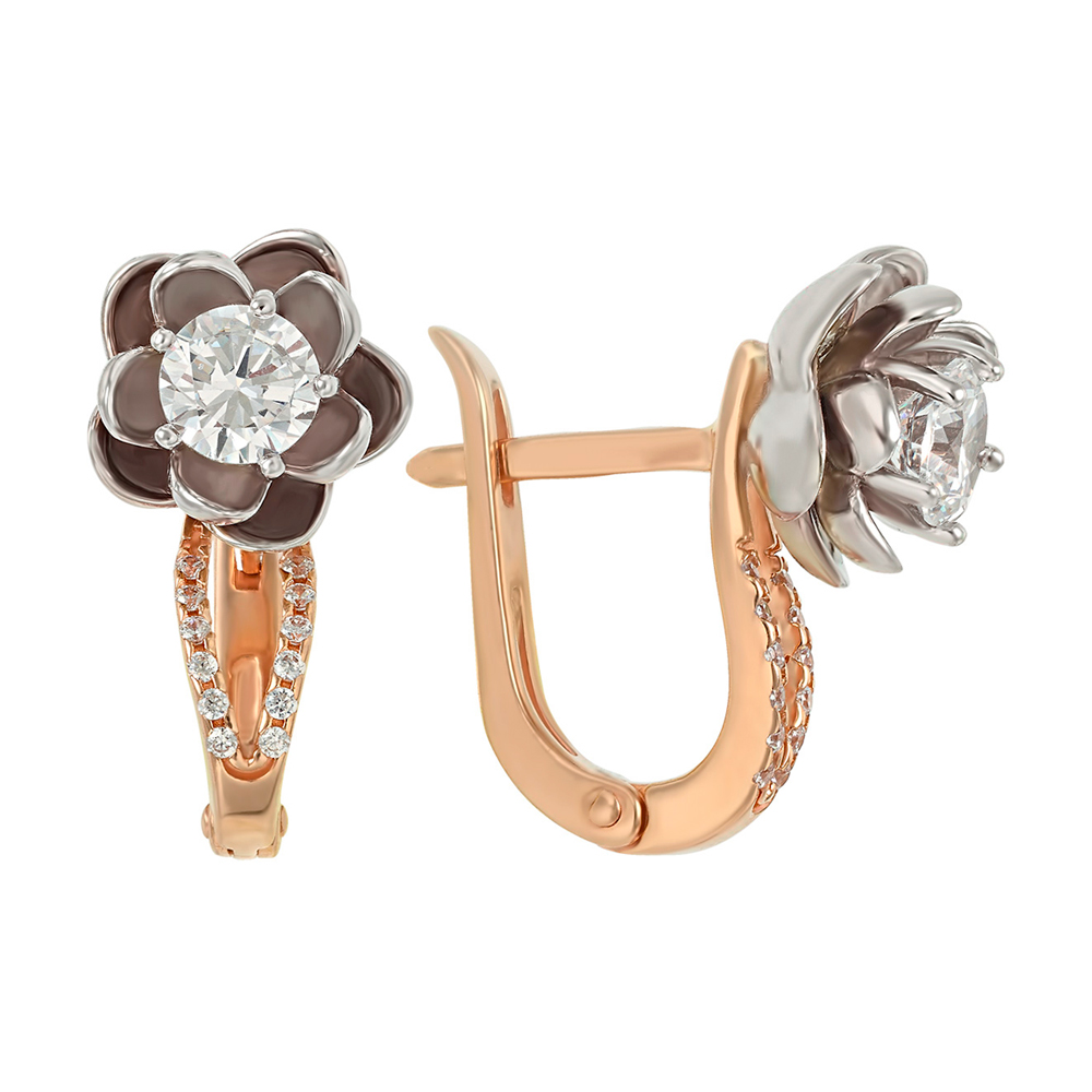 

Золотые серьги с фианитами 000043095