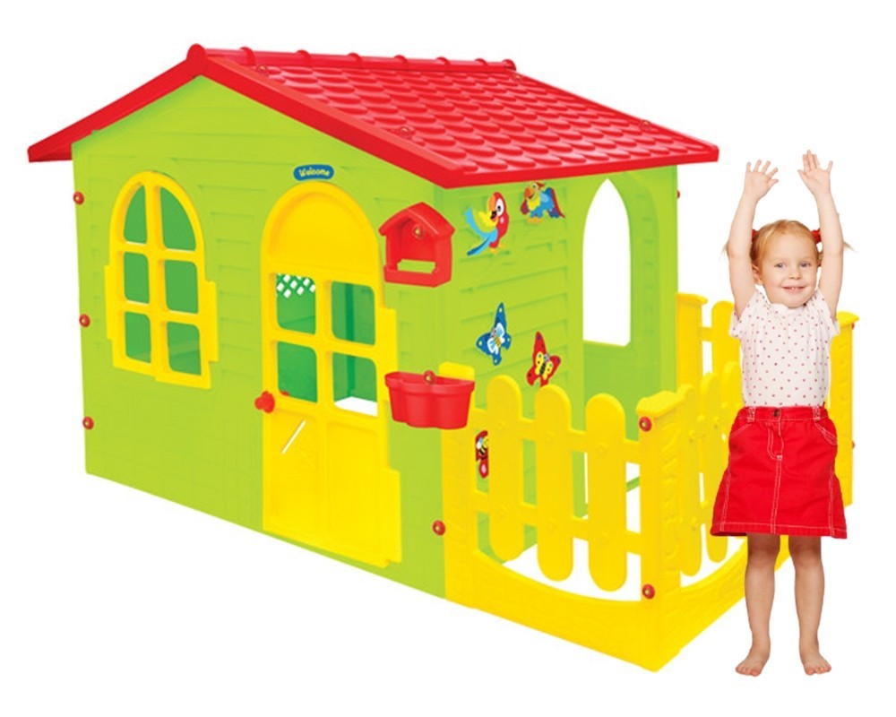 

Домик игровой пластиковый садовый с терассой Mochtoys, 127х118х190, три окна