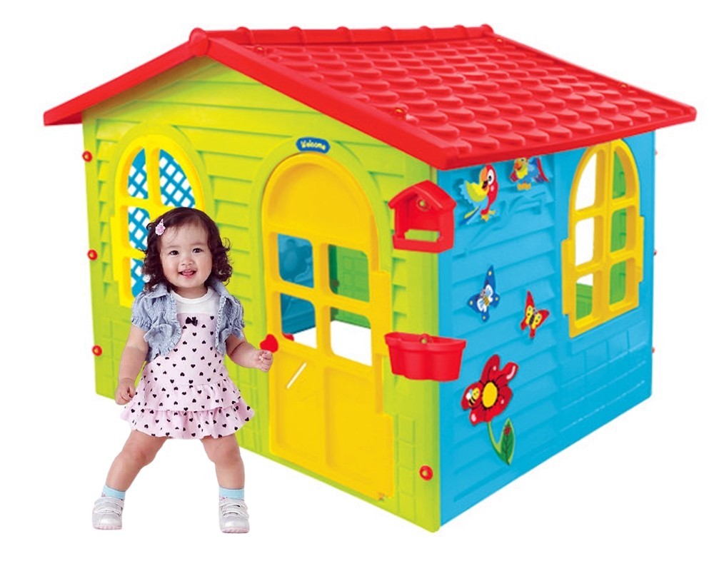 

Домик игровой пластиковый садовый Mochtoys, 150х118х127, четыре окна