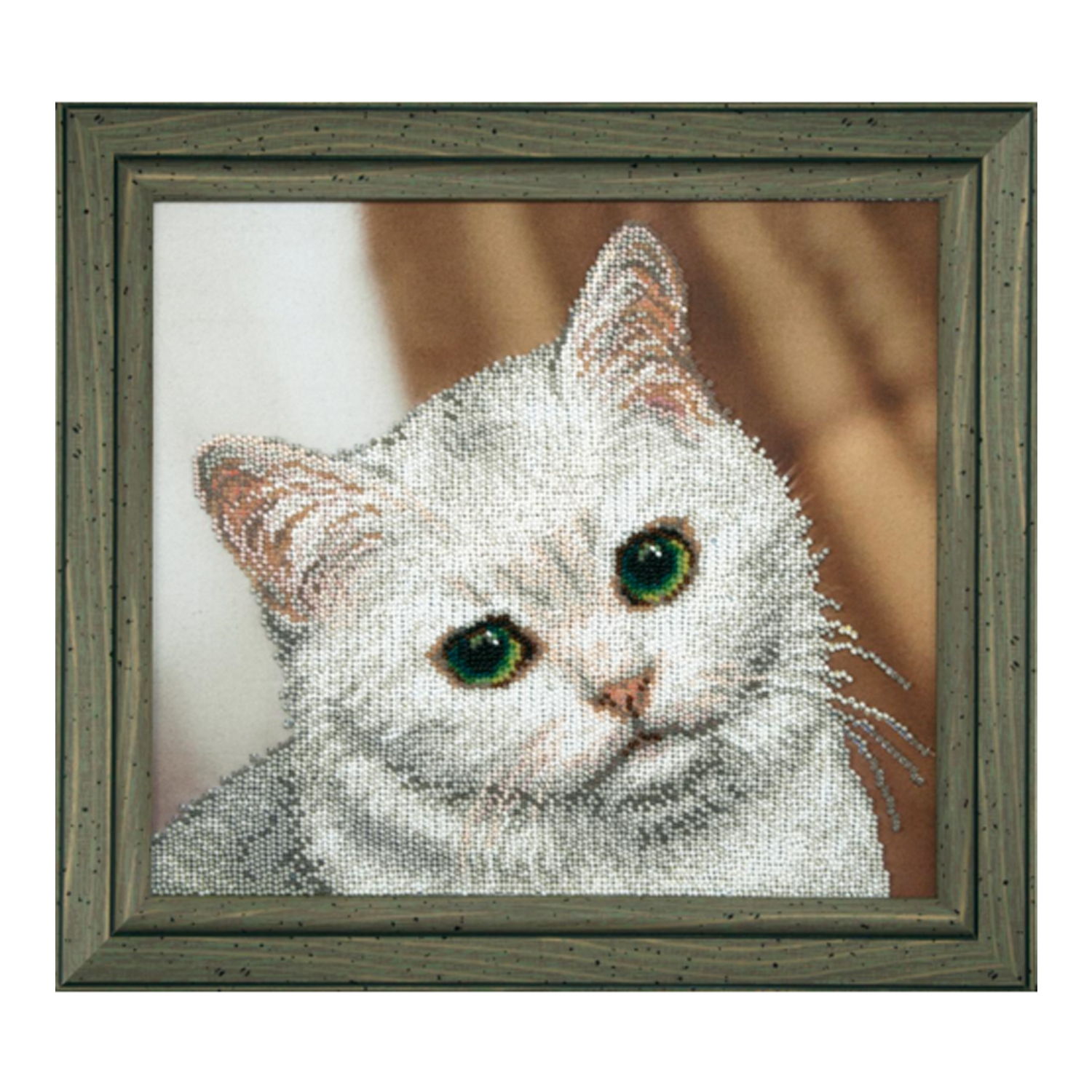 

Набор для вышивания бисером, Чарівна Мить "Белый котик", 26.5 x 23.5 см, (Б-737)