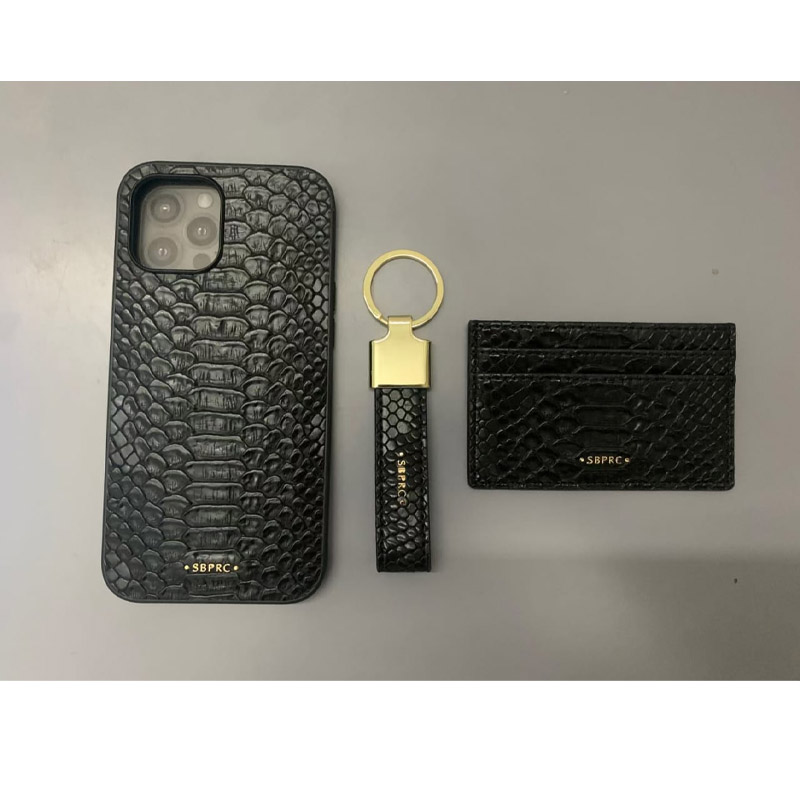 

Чехол для iPhone 12 Pro Max Caballero 3 in 1 Suite Santa Barbara Polo Черная змеиная кожа