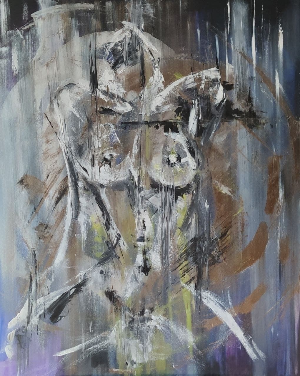 

Картина на холсте в стиле НЮ, акрил - техника мастихин (Acrylic painting on canvas in nude style)