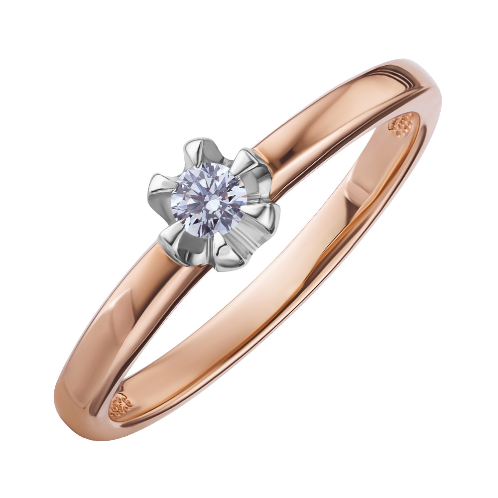 

Кольцо из комбинированного золота с бриллиантом 000147813 15.5 размера