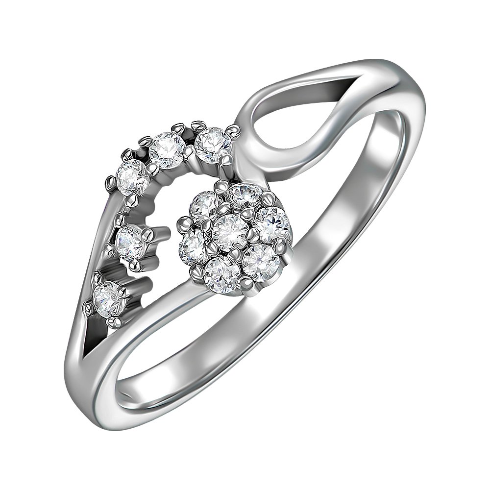 

Серебряное кольцо с фианитами 000151788 17.5 размера