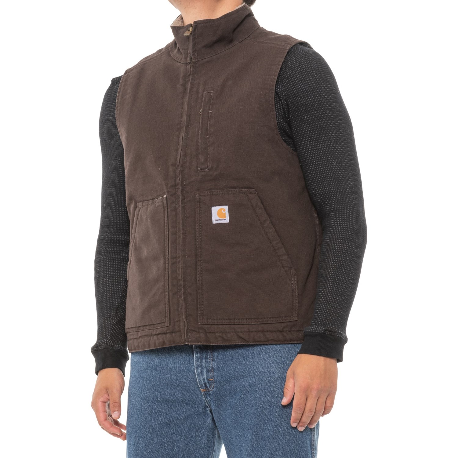 

Жилет Carhartt 104277 Washed Duck Mock Neck Vest - Sherpa Lined, Loose Fit, Factory Seconds Dark Brown, XXXL (54)
