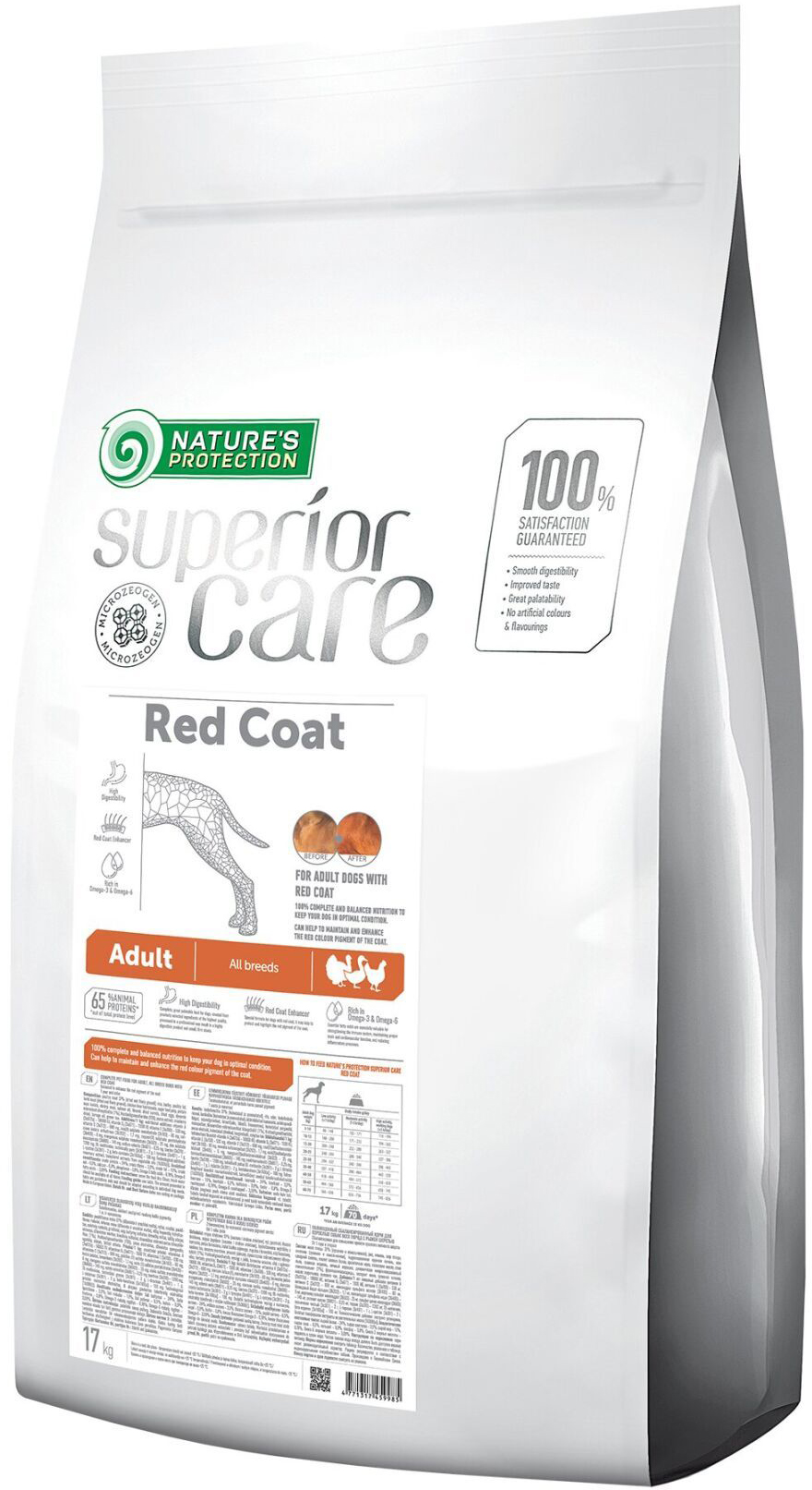 

Сухой корм для собак Nature's Protection Superior Care Red Coat Adult All Breeds 17 кг (NPSC45998) (4771317459985)