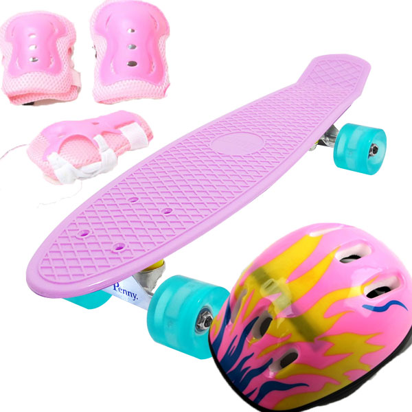 

Скейт Penny Classic Pastel 22" Combo Набор (защита + шлем) светящиеся Лиловый Огонь (2T2029)