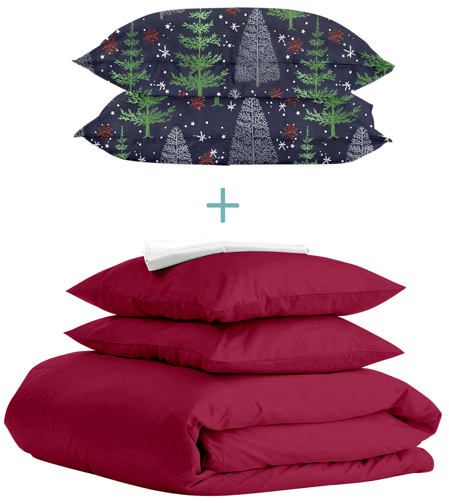 

Комплект Cosas Ranfors Bordo + подарок наволочки 2 шт Winter Wood Night