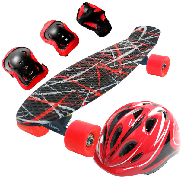 

Скейт Penny Style 22" Combo Набор (защита + шлем) светящиеся Forest Red (2T2034)