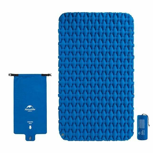 

Коврик надувной двухместный с надувным мешком Naturehike FC-11 NH19Z055-P, 65мм, голубой