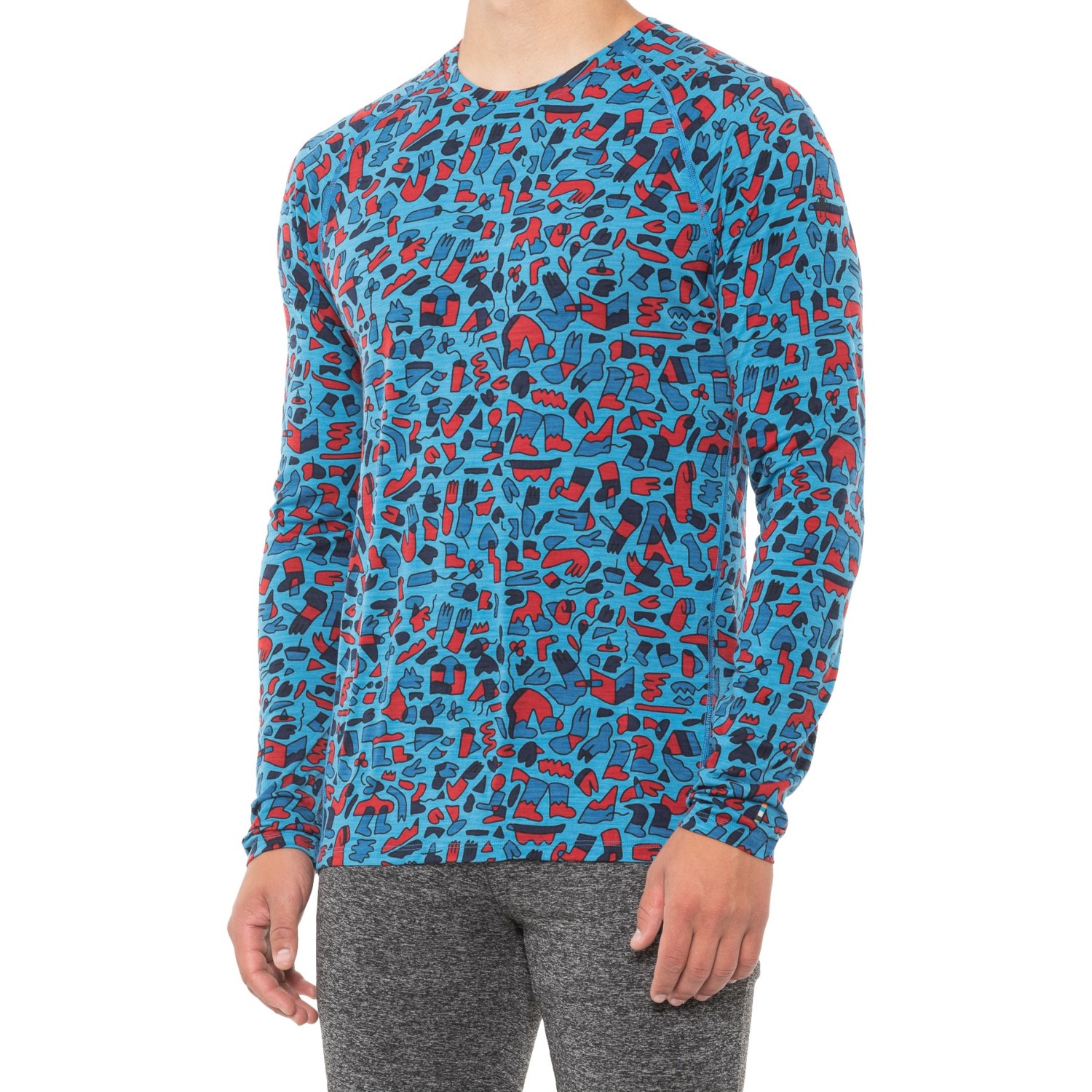 

Термо лонгслив SmartWool Merino 150 - UPF 20+, Merino Wool, Long Sleeve (For Men) Ocean Blue Balabar Print, S (44)