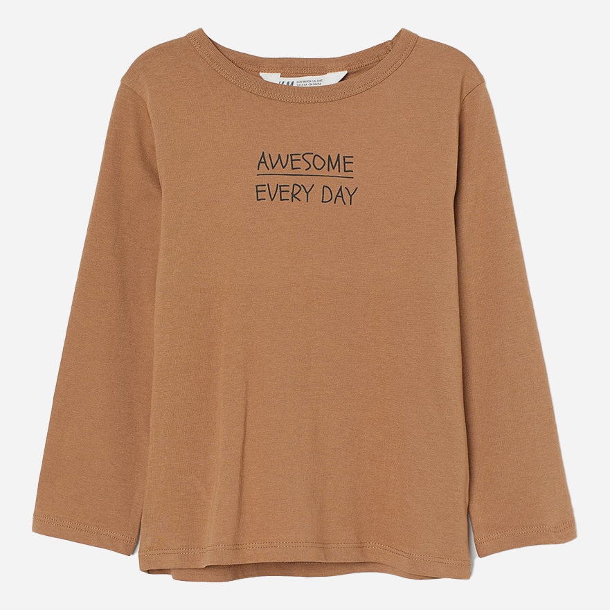 

Футболка с длинным рукавом H&M 933397b39 122-128 см Бежевая