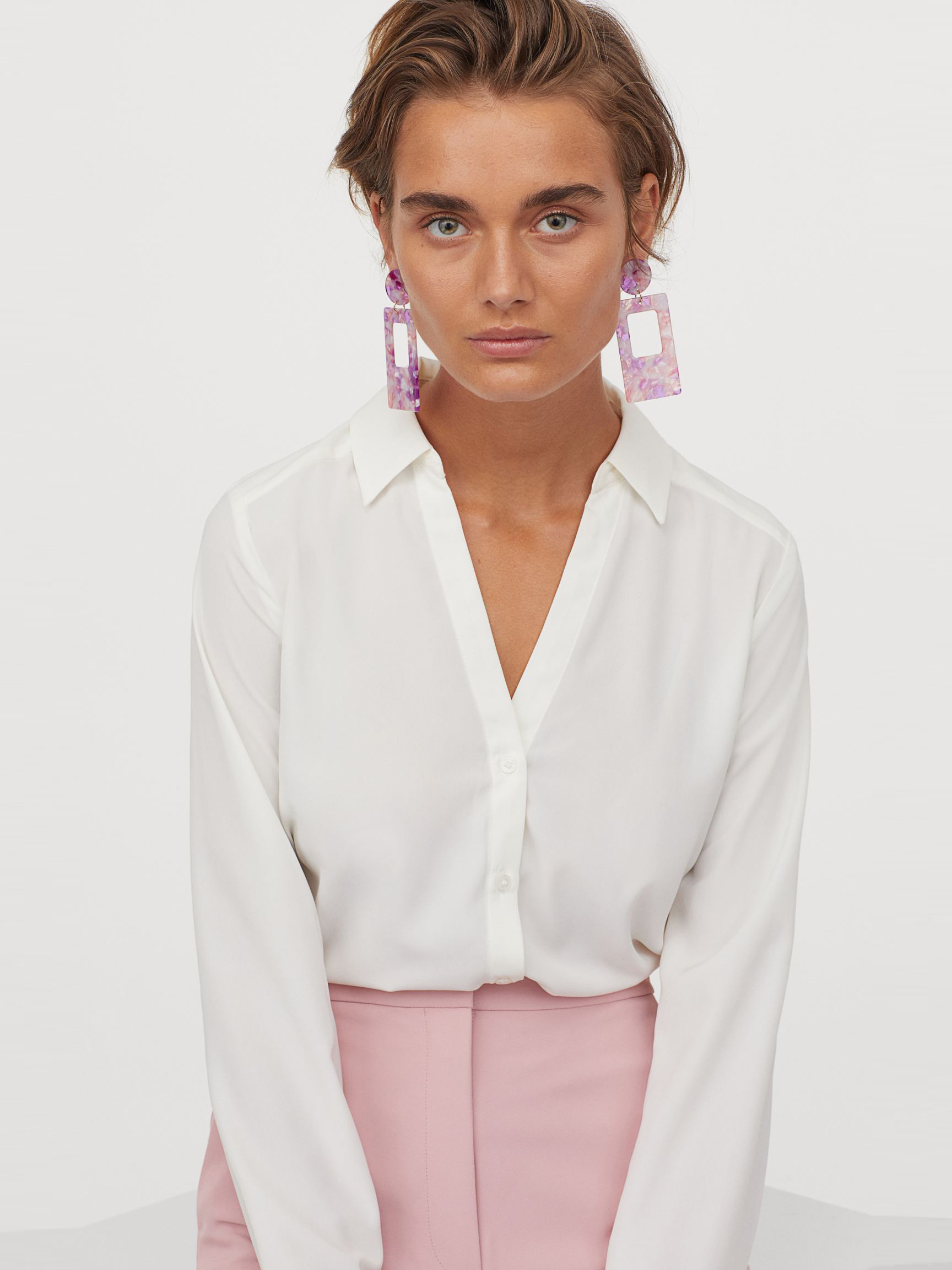 

Блузка H&M 7628462dm  Кремовая, Блузка H&M 7628462dm 40 Кремовая