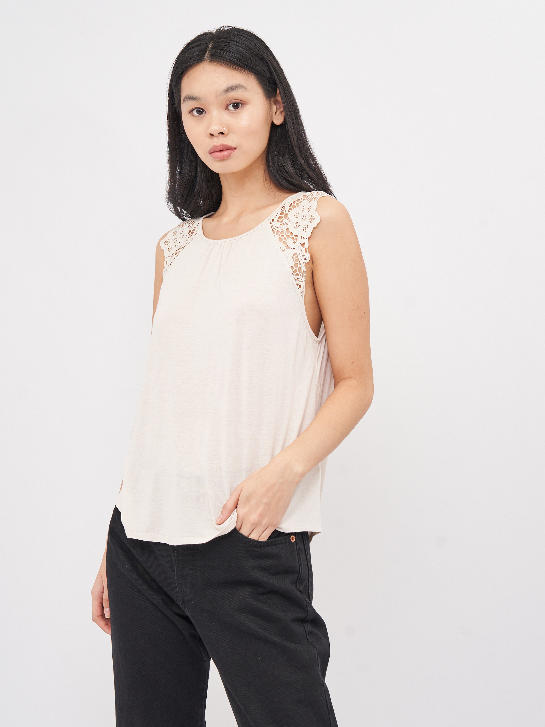 

Майка H&M 7814610log  Светло-бежевая, Майка H&M 7814610log S Светло-бежевая