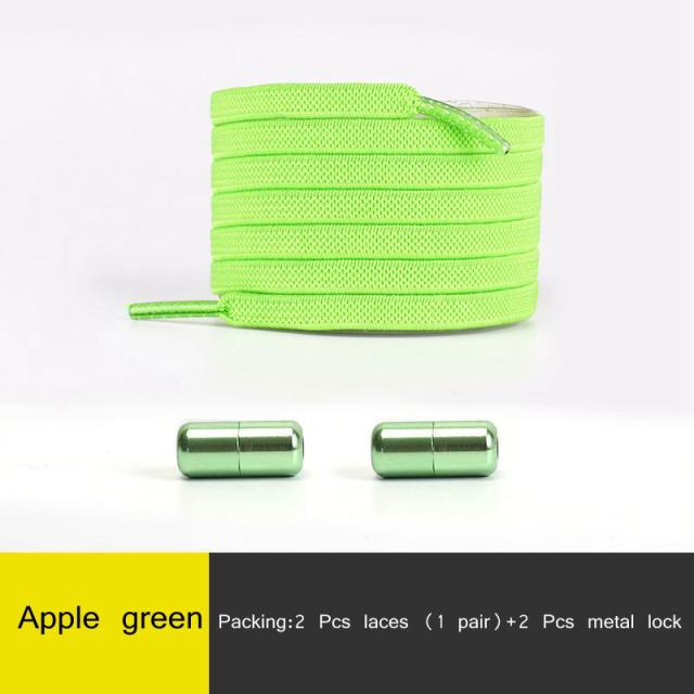 

Эластичные плоские шнурки для обуви Apple Green