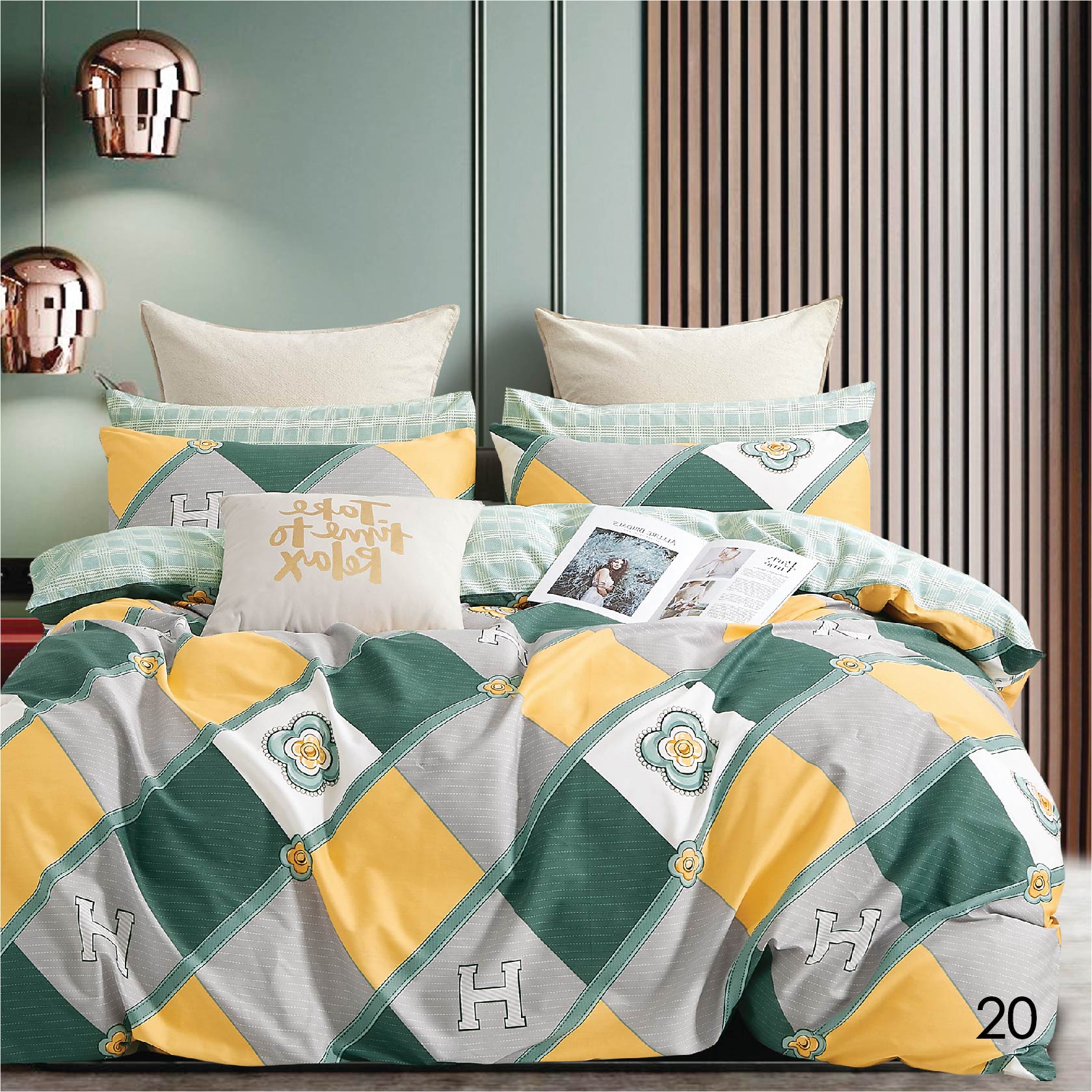 

Комплект постельного белья Isleep полуторный Сатин Twill 20