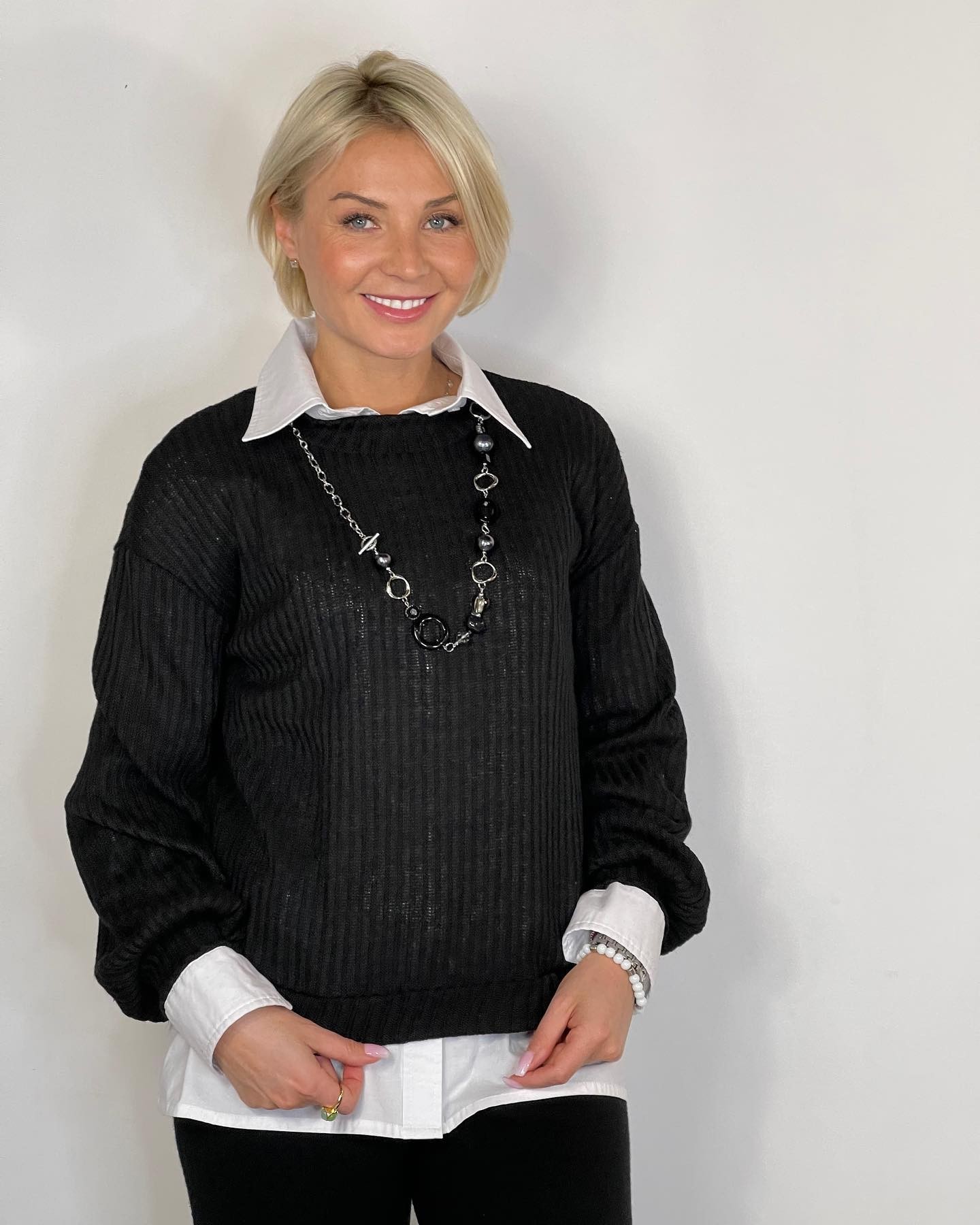 

Женский свитер вязка Poppi  Черный 18739-33, Женский свитер вязка Poppi L Черный 18739-33