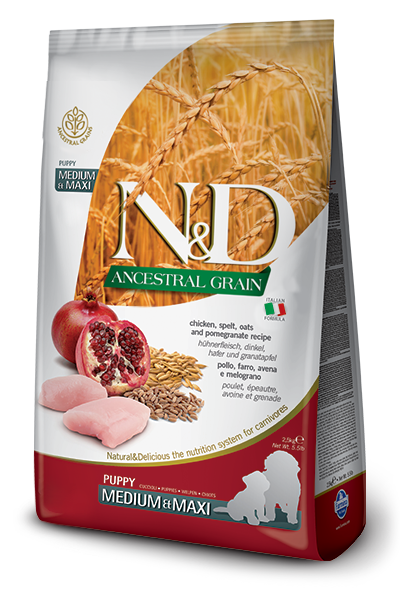 

Farmina (Фармина) N&D LOW GRAIN DOG CHICKEN & POMEGRANATE PUPPY MEDIUM & MAXI 12 KGНизкозерновой сухой корм для щенков среднихи и крупных пород (курица/гранат), 12кг