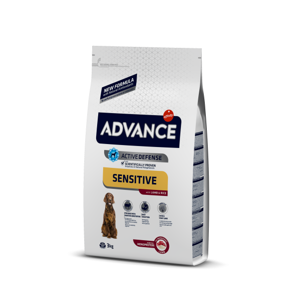 

Advance Dog Med/Maxi Sensitive Lamb&Rice, для собак с чуствительным пищеварением, 3 кг.