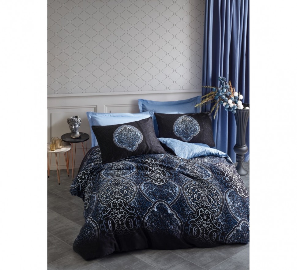 

Комплект постельного белья сатин Cotton Box Glory Mavi евро 010077746