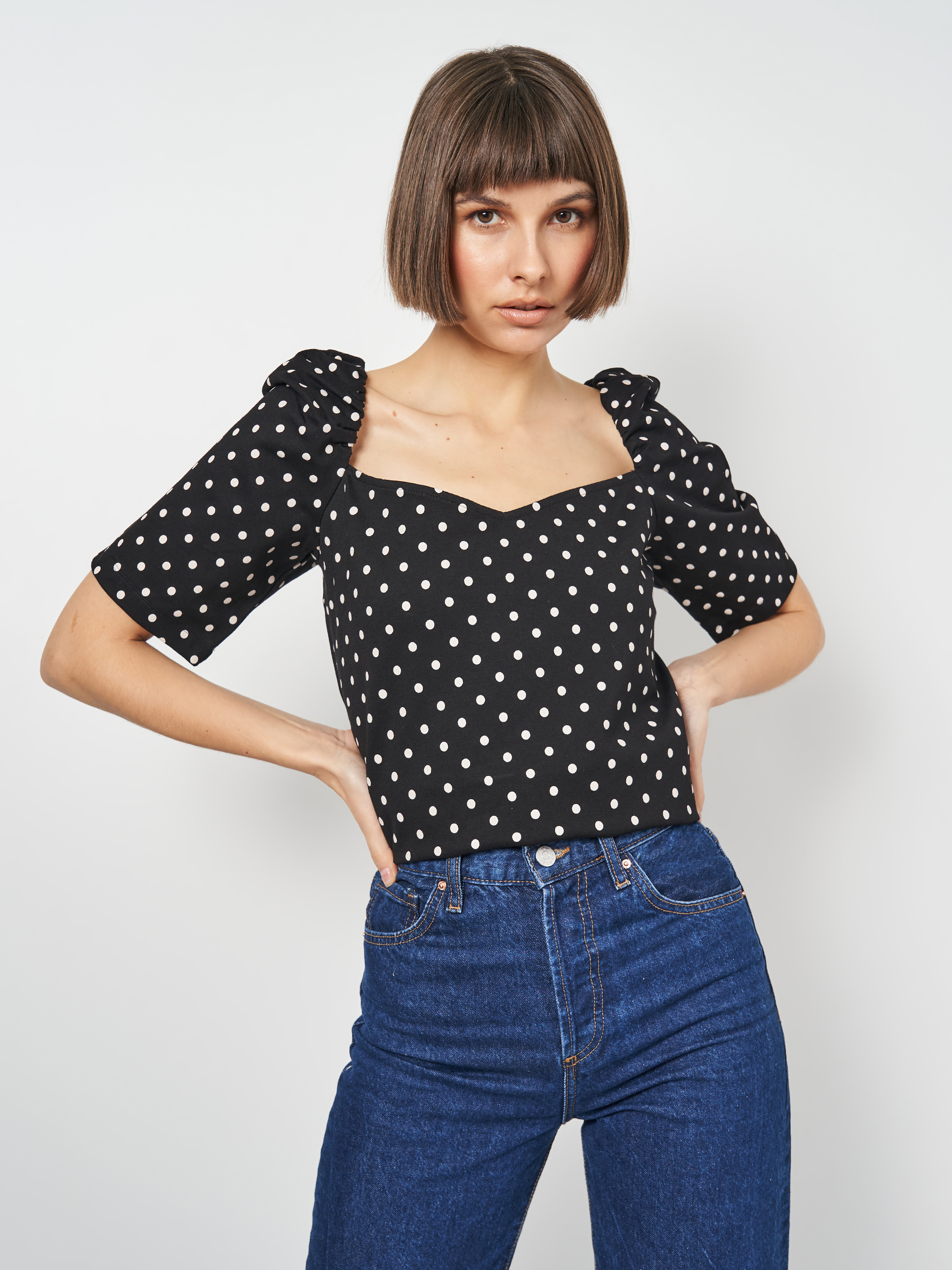 

Топ H&M 8286525Glog  Черный с белым, Топ H&M 8286525Glog L Черный с белым