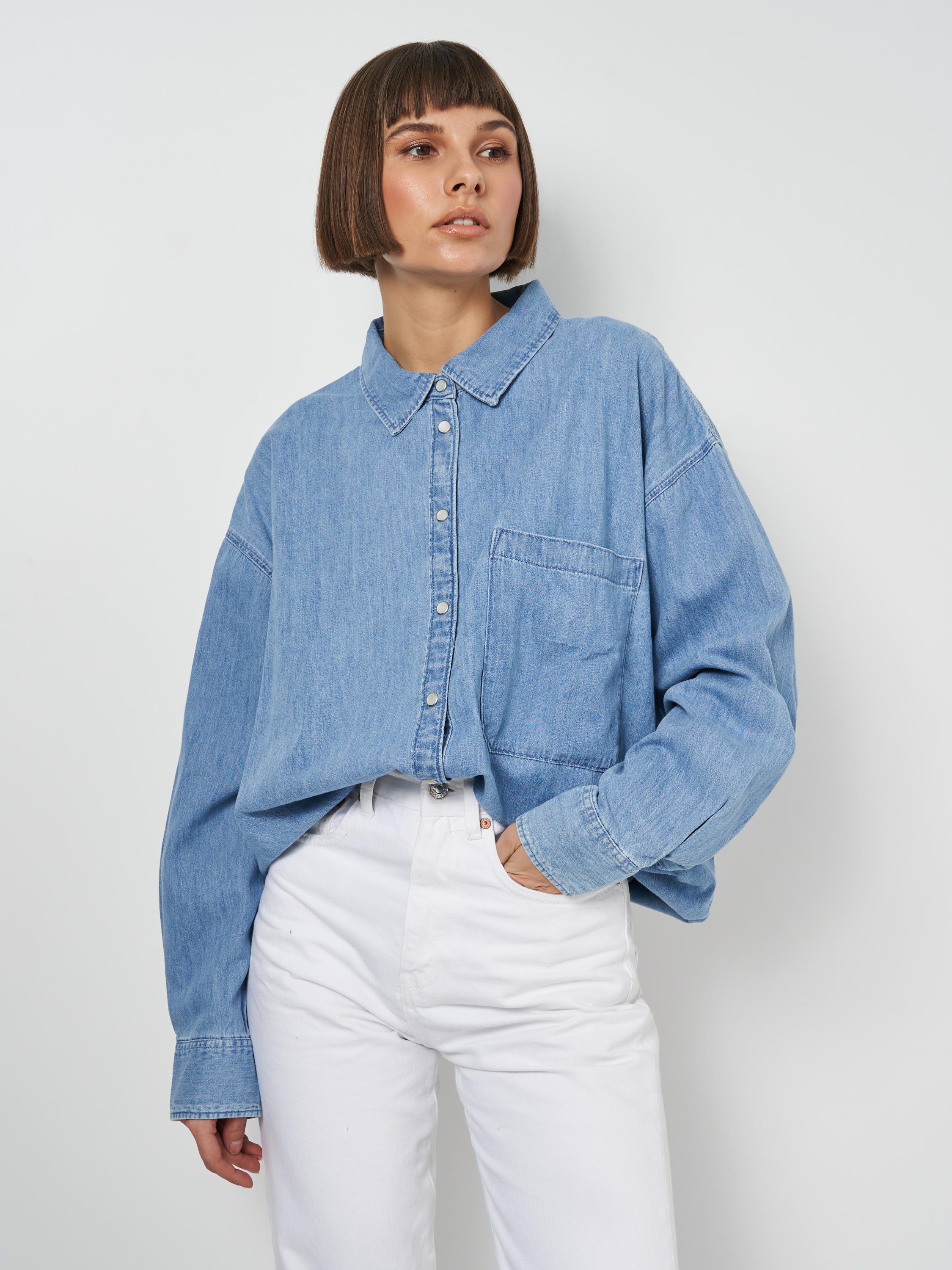 

Рубашка джинсовая H&M 9062962log L Голубая