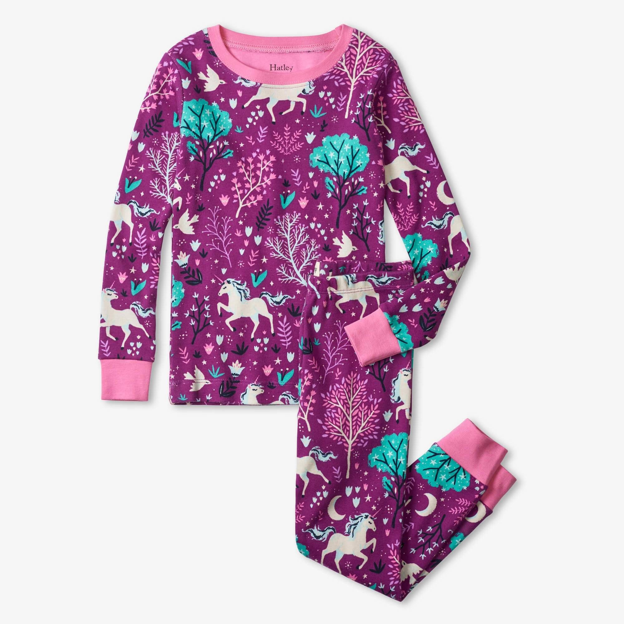 

Піжама Hatley Enchanted Forest 8A малиновий 128см (F21EFK204O)