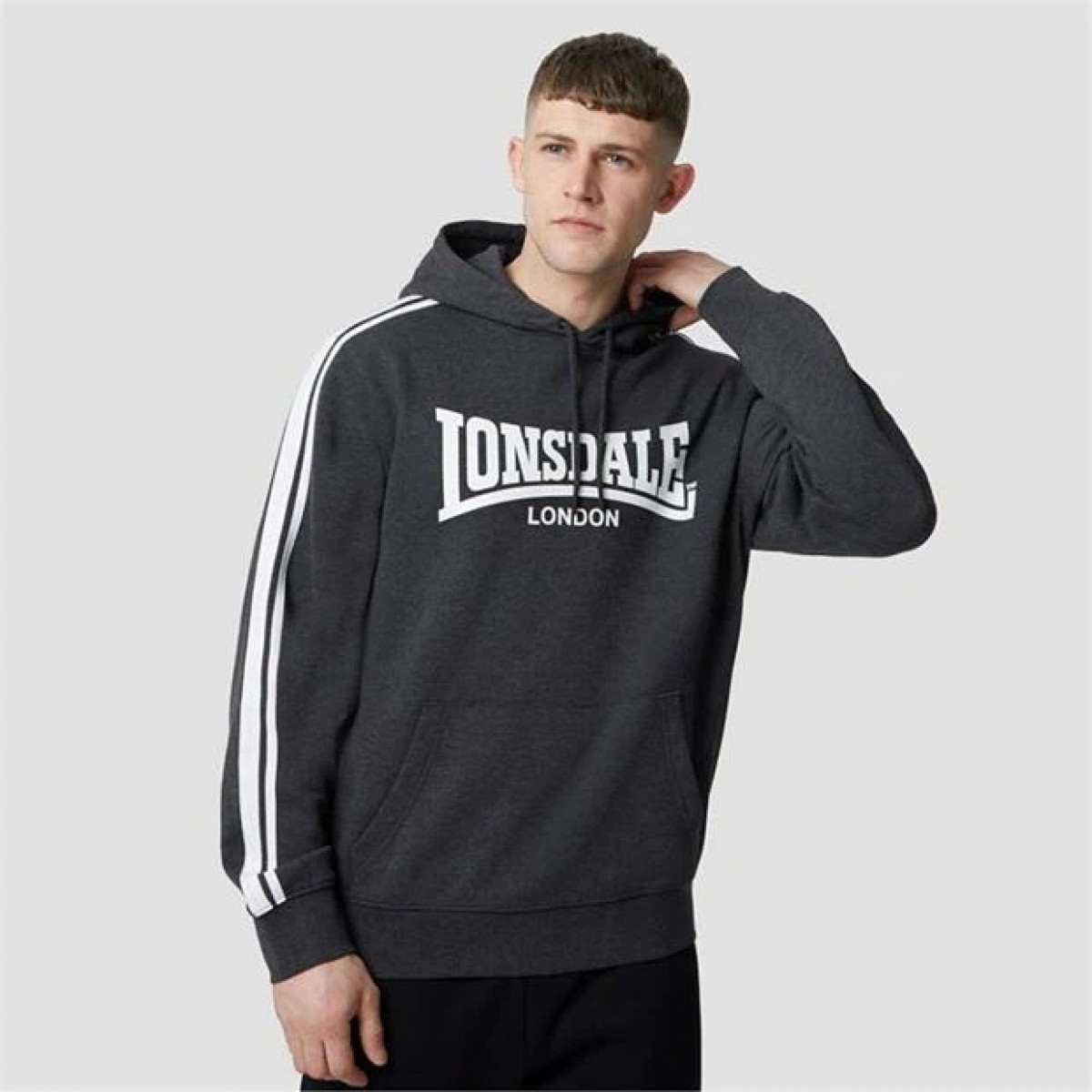 

Худи Lonsdale Stripe Jersey Charcoal/White, XXXL (54)