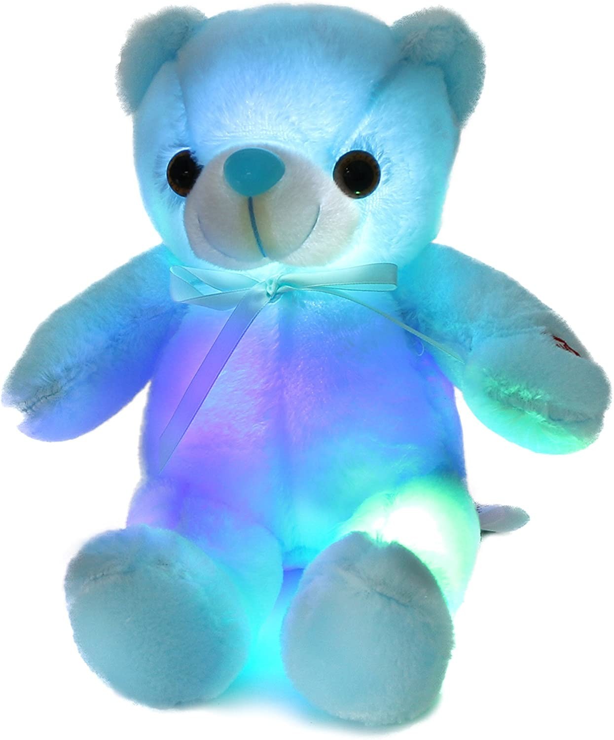 

Мягкая игрушка Led Мишка светится при нажатии синяя плюшевая 32см