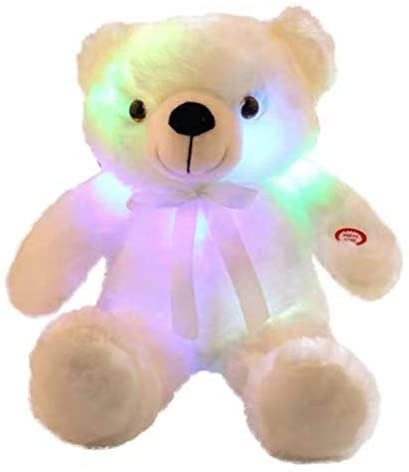 

Мягкая игрушка Led Мишка светится при нажатии белая плюшевая 32см