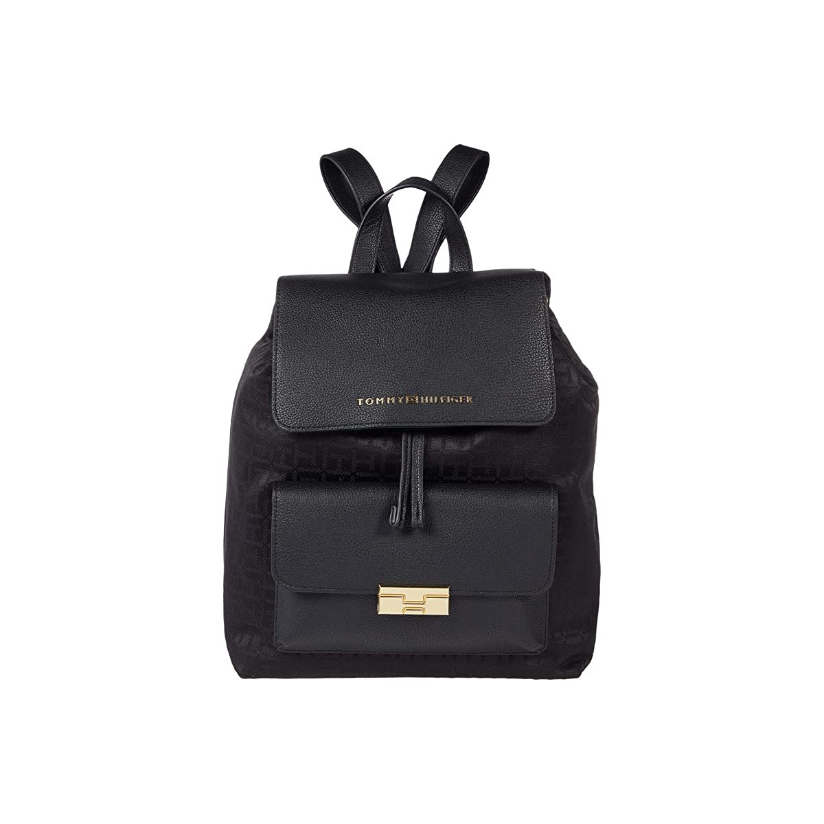 

Рюкзак Tommy Hilfiger Francesca II-Flap -Square Monogram Jacquard with PVC Black Tonal, Универсальный