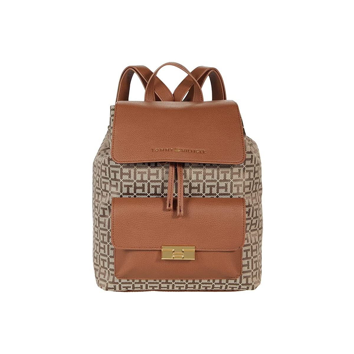

Рюкзак Tommy Hilfiger Francesca II-Flap -Square Monogram Jacquard with PVC Tan/Dark/Chocolate, Универсальный